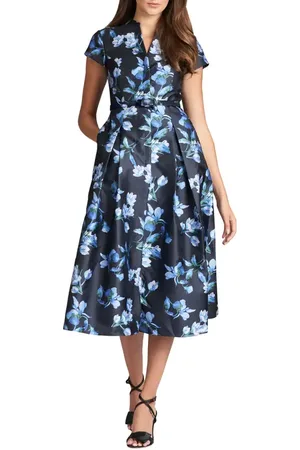 Sachin & Babi Martine Floral Print Belted Midi Dress in at Nordstrom, Size 6
