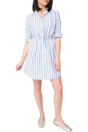 GIBSONLOOK Long Sleeve Stripe Shirtdress in at Nordstrom, Size Xx-Small