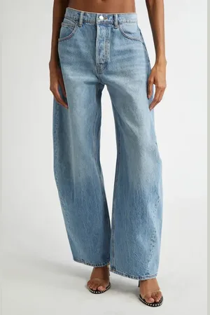 Alexander Wang Logo Hotfix Oversize Rounded Low Rise Jeans in at Nordstrom, Size 27