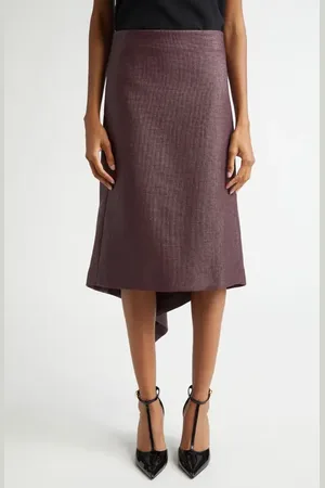 Salvatore Ferragamo Asymmetric Cascade Detail Skirt in at Nordstrom, Size 4 Us