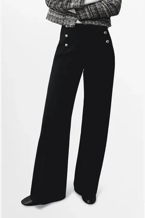 MANGO Button Wide Leg Pants in at Nordstrom, Size 4