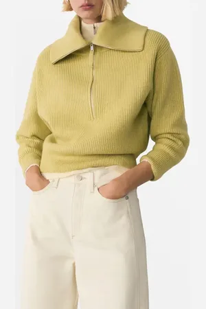 MANGO High Neck Half Zip Sweater in at Nordstrom, Size Medium