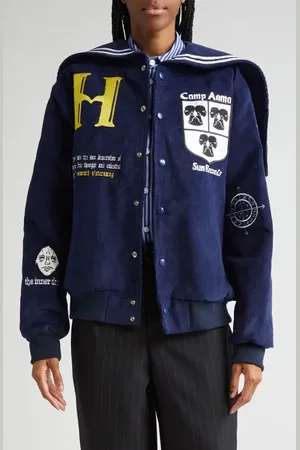 House of Aama Corduroy Varsity Jacket in at Nordstrom, Size Small