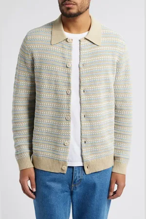 NN.07 Jackie 6636 Stripe Organic Cotton Cardigan in at Nordstrom, Size Small