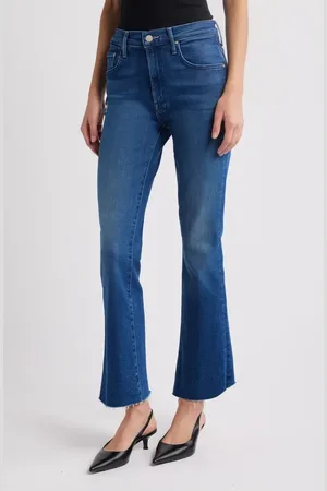 Mother The Insider High Waist Fray Hem Crop Bootcut Jeans in at Nordstrom, Size 23