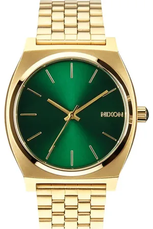 Nixon The Time Teller Bracelet Watch, 37mm in Gold /Green Sunray at Nordstrom