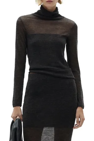 MANGO Semisheer Turtleneck Sweater in at Nordstrom, Size Small