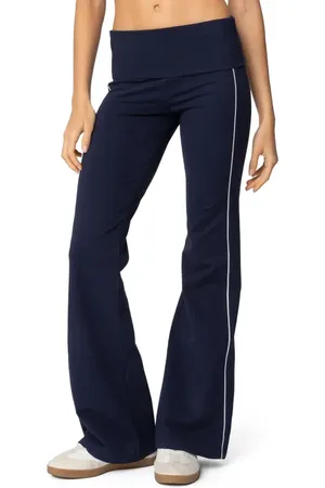 Edikted Livie Foldover Flare Leggings in at Nordstrom, Size Small