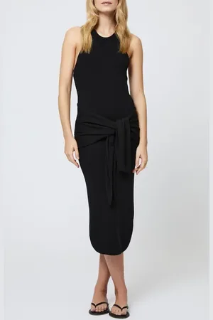 French Connection Cosysoft Tie Front Racerback Midi Dress in at Nordstrom, Size X-Large