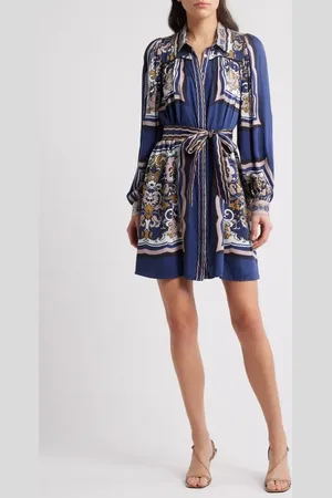 Cleobella Charisma Long Sleeve Satin Minidress in at Nordstrom, Size X-Large