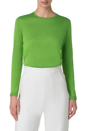 AKRIS Cashmere & Silk Fine Rib Sweater in at Nordstrom, Size 16