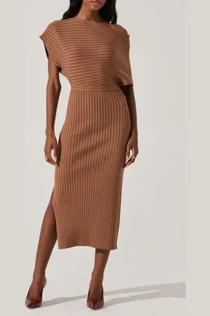 ASTR One-Shoulder Wide Rib Sweater Dress in at Nordstrom, Size Medium