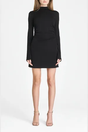 WAYF Vivi Tie Back Long Sleeve Minidress in at Nordstrom, Size Medium