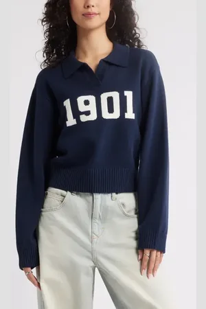 BP. Preppy Jacquard Johnny Collar Sweater in at Nordstrom, Size X-Large