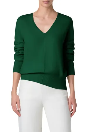 AKRIS V-Neck Cashmere Sweater in at Nordstrom, Size 2