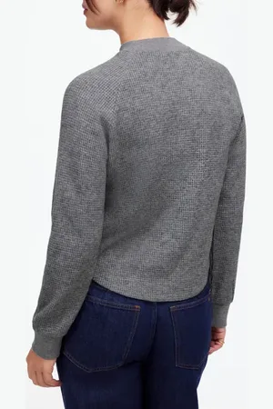 Madewell Long Sleeve Waffle Knit Crewneck T-Shirt in at Nordstrom, Size Small