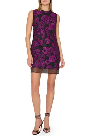 Milly Ilectra Dark Rose Metallic Jacquard Shift Dress in at Nordstrom, Size 8
