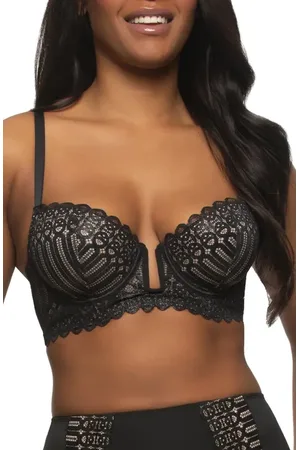 Felina Siren Underwire Shimmer Lace Plunge Demi Longline Bra in at Nordstrom, Size 32Dd