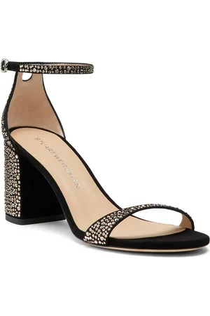 Stuart Weitzman Nudist Shine Block 75 Sandal in at Nordstrom