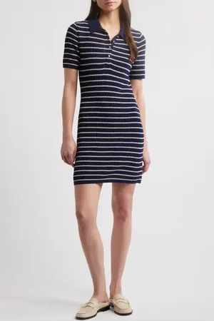 RAG&BONE Viola Stripe Polo Sweater Minidress in at Nordstrom, Size X-Small
