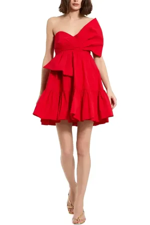 Mac Duggal Faille Strapless Twist Bow Mini Dress in at Nordstrom, Size 6