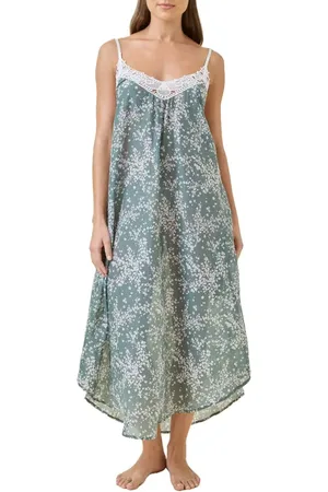 Papinelle Cheri Blossom Cotton & Silk Nightgown in at Nordstrom, Size Large