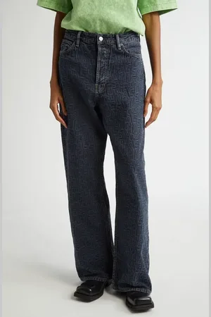 Acne Studios 1981 Monogram Jacquard Baggy Wide Leg Jeans in at Nordstrom, Size 0 Us