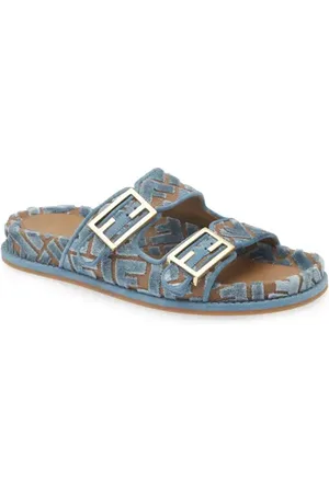Fendi Feel Velvet Jacquard Dual Strap Slide Sandal in at Nordstrom, Size 6.5Us