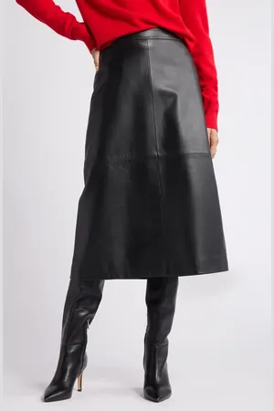 Nordstrom Leather A-Line Skirt in at , Size X-Small