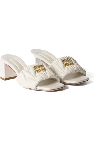 Miu Miu Matelass?? Block Heel Slide Sandal in at Nordstrom, Size 5Us
