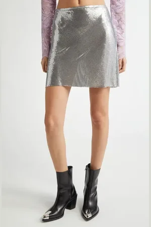 Paco rabanne Metallic Mesh Miniskirt in at Nordstrom, Size 10 Us