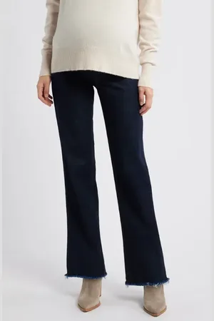 1822 Denim Over the Bump Relaxed Straight Leg Maternity Jeans in at Nordstrom, Size 32