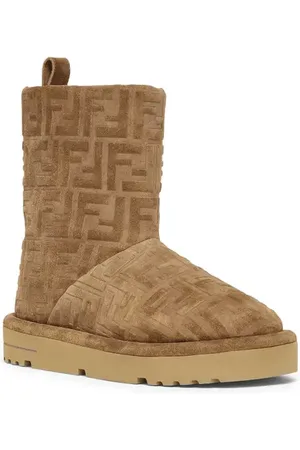 Fendi Apr??s Chic FF Logo Genuine Shearling Lined Bootie in at Nordstrom, Size 7.5Us