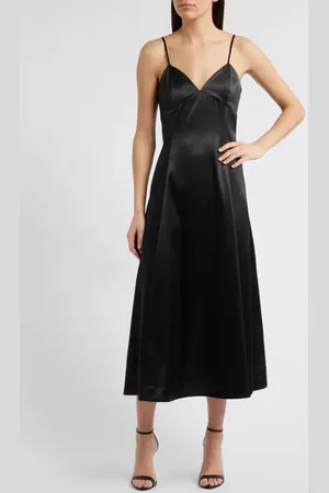 WAYF The Elodie Empire Waist Satin Gown in at Nordstrom, Size Xx-Small