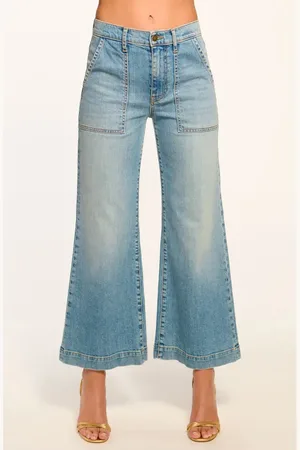 Ramy Brook Clifford Crop Wide Leg Flare Jeans in at Nordstrom, Size 25