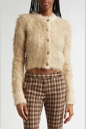 Acne Studios Kradi Fuzzy Crop Cardigan in at Nordstrom, Size Large