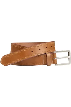 Johnston & Murphy Brogue Leather Belt in at Nordstrom, Size 38