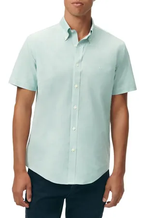 Brooks Brothers Solid Short Sleeve Stretch Cotton Button-Down Shirt in at Nordstrom, Size X-Large