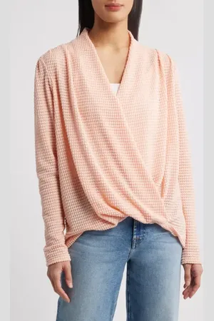 GIBSONLOOK Open Stitch Surplice Sweater in at Nordstrom, Size X-Small