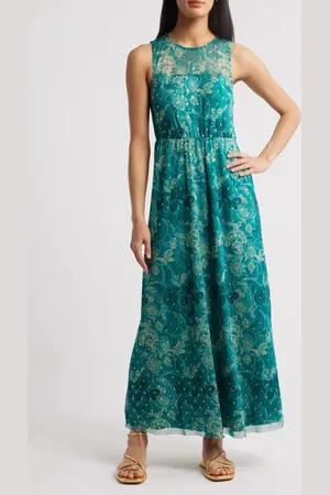 Vince Camuto Metallic Fleck Paisley Maxi Dress in at Nordstrom, Size Small