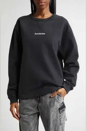 Acne Studios Logo Stamp Cotton Sweatshirt in at Nordstrom, Size Large