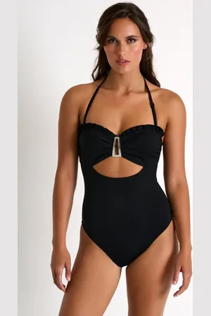 Shan Rahimkhan Bandeau One-Piece Swimsuit With Frills in at Nordstrom, Size 8
