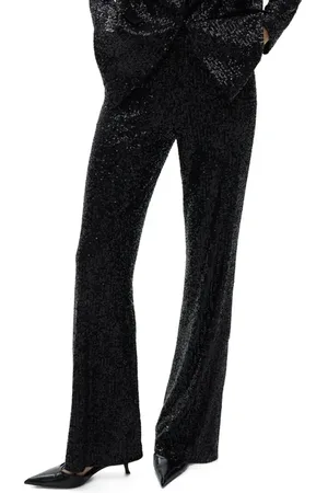 MANGO Wide Leg Sequin Pants in at Nordstrom, Size Medium