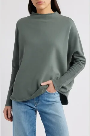 FRANK & EILEEN Effie Funnel Neck Capelet Sweatshirt in at Nordstrom, Size Large