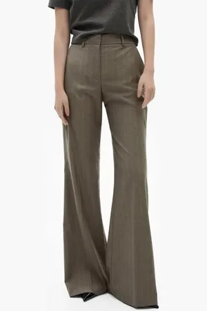 MANGO Pinstripe Flare Leg Pants in at Nordstrom, Size 4