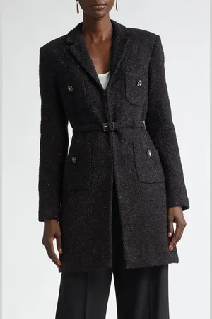 ST. JOHN Metallic Boucle Belted Longline Jacket in at Nordstrom, Size 14
