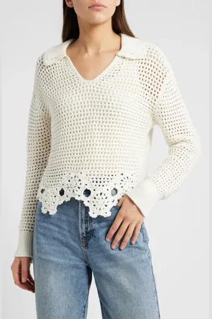 Rails Louise Open Stitch Scallop Sweater in at Nordstrom, Size Medium