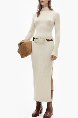 MANGO Garrigo Long Sleeve Rib Sweater Dress in at Nordstrom, Size 10