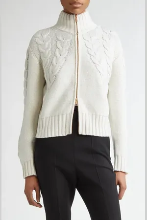 Max Mara Mabel Two-Way Zip Funnel Neck Wool & Cashmere Cardigan in at Nordstrom, Size X-Large