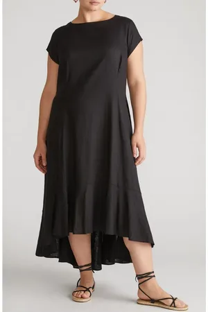 UNIVERSAL STANDARD Sunset Cap Sleeve Linen Blend Dress in at Nordstrom
